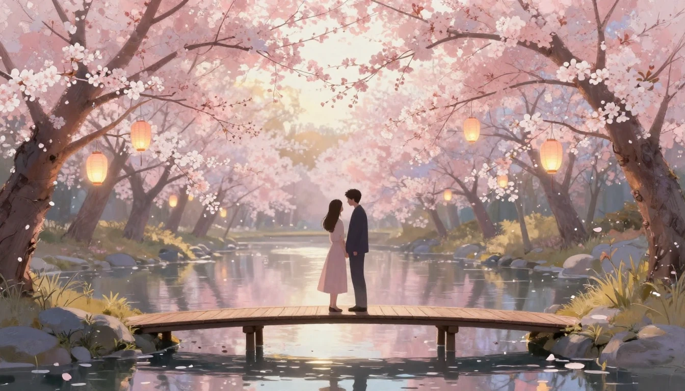 A romantic and cozy scene featuring two stylized silhouettes...