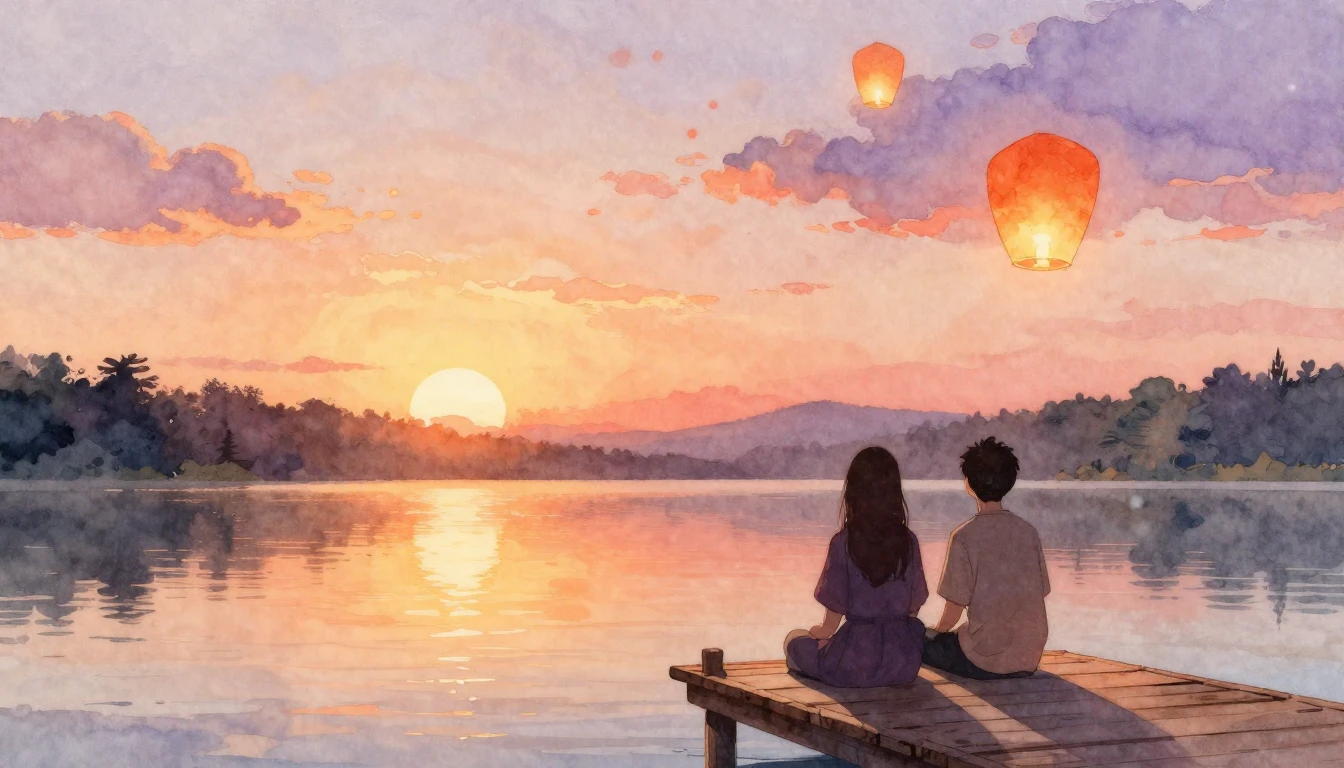 A heartwarming watercolor painting depicting the essence of ...