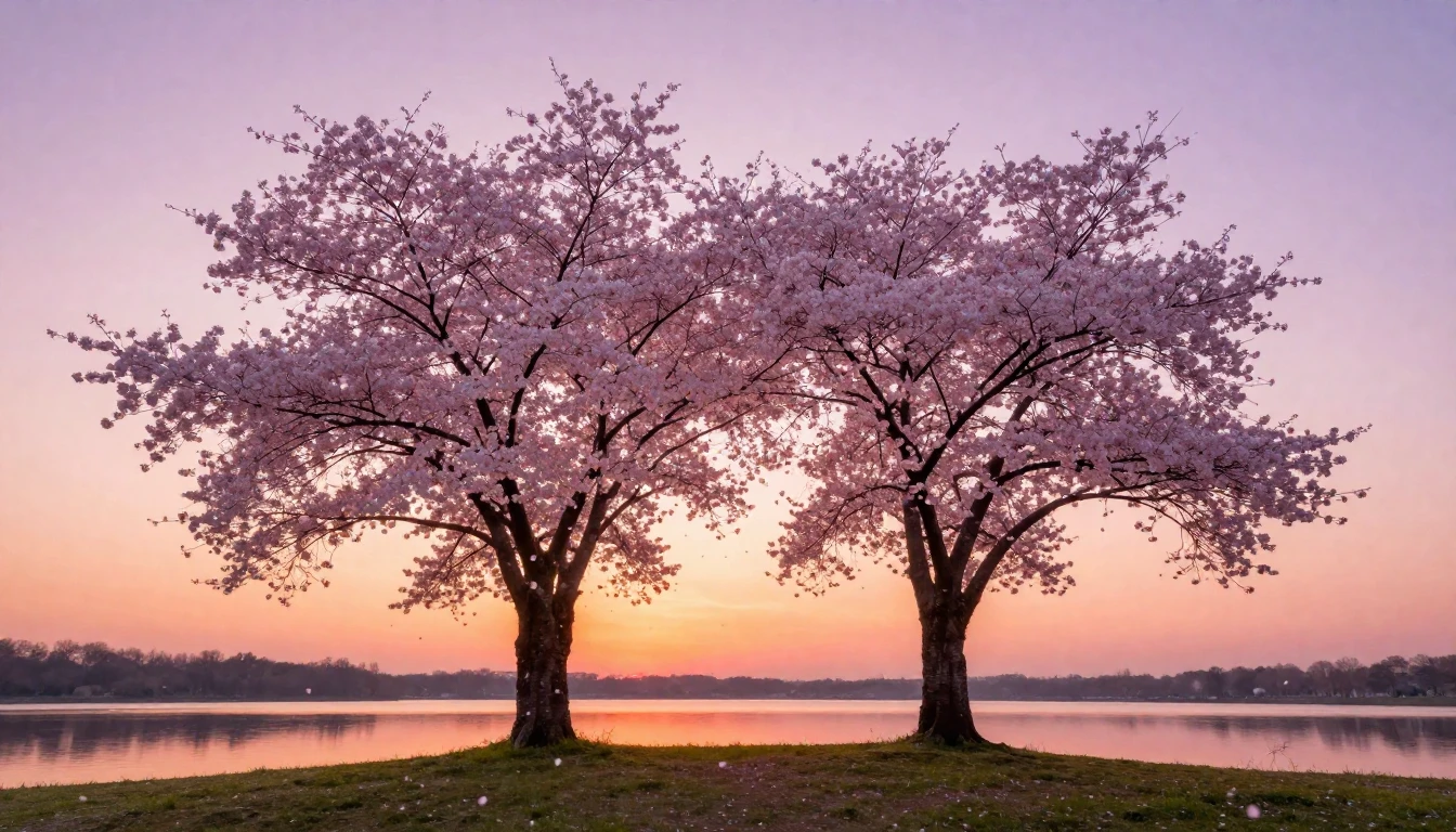 A dreamy and soft watercolor painting depicting two silhouet...