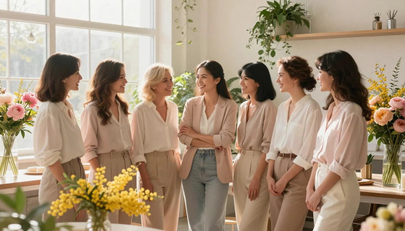 A beautiful and uplifting scene featuring a diverse group of...