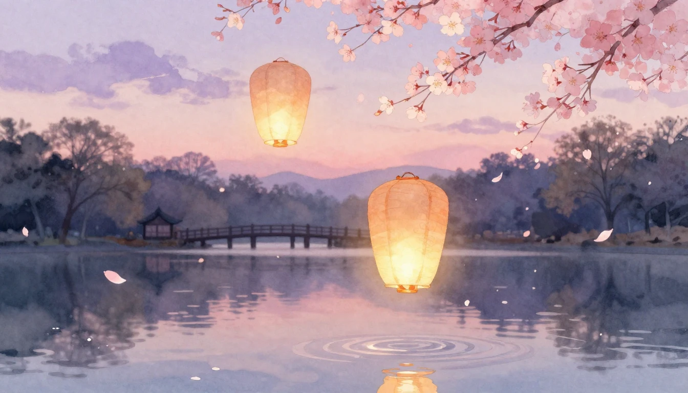 A dreamy and romantic watercolor illustration of two glowing...