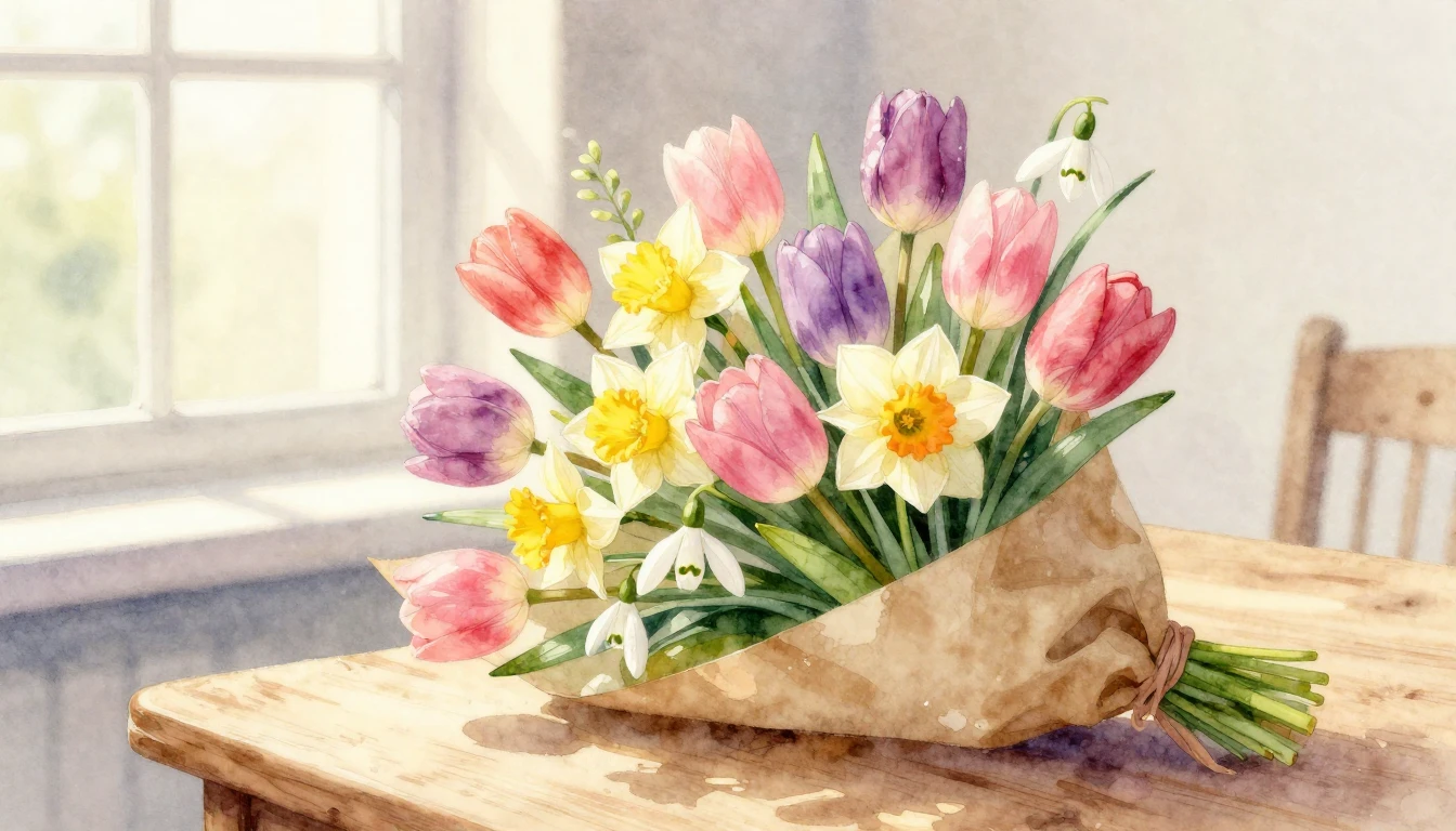 A heartwarming and soft watercolor painting symbolizing Moth...