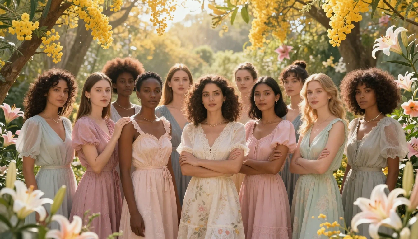 A breathtaking artistic representation of diverse women from...