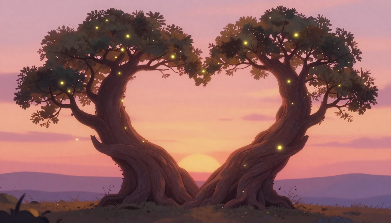 A romantic and soft illustration representing eternal love f...