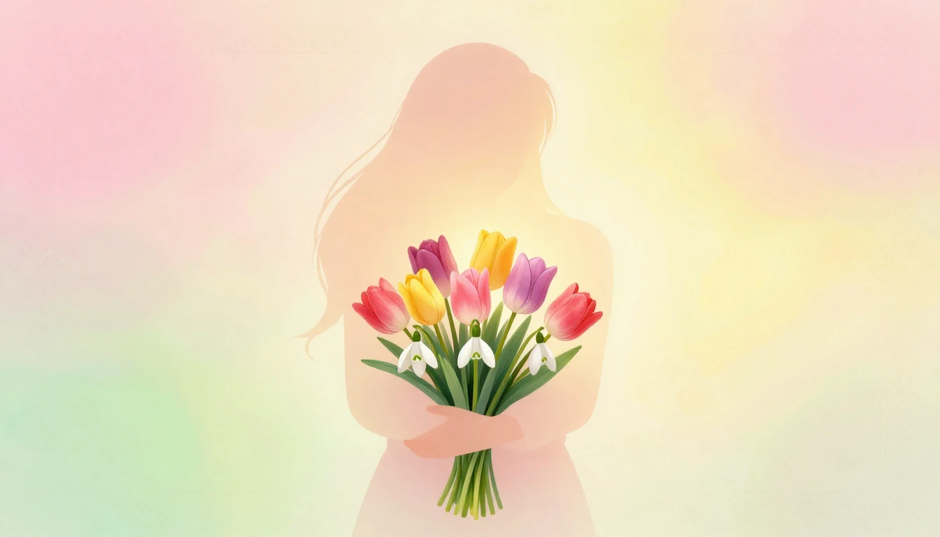 A warm and gentle illustration symbolizing motherly love and...