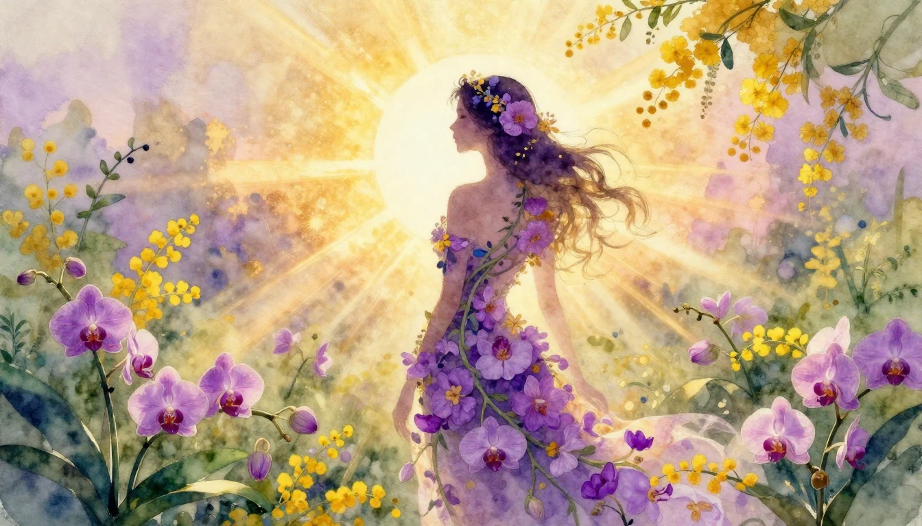 A beautiful and artistic watercolor painting depicting the a...