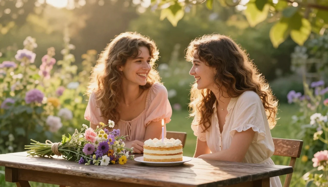 A heartwarming and cozy scene of two female friends sitting ...