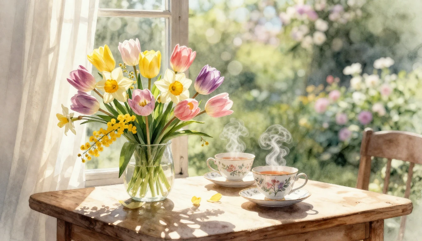 A beautiful, soft watercolor composition celebrating friends...