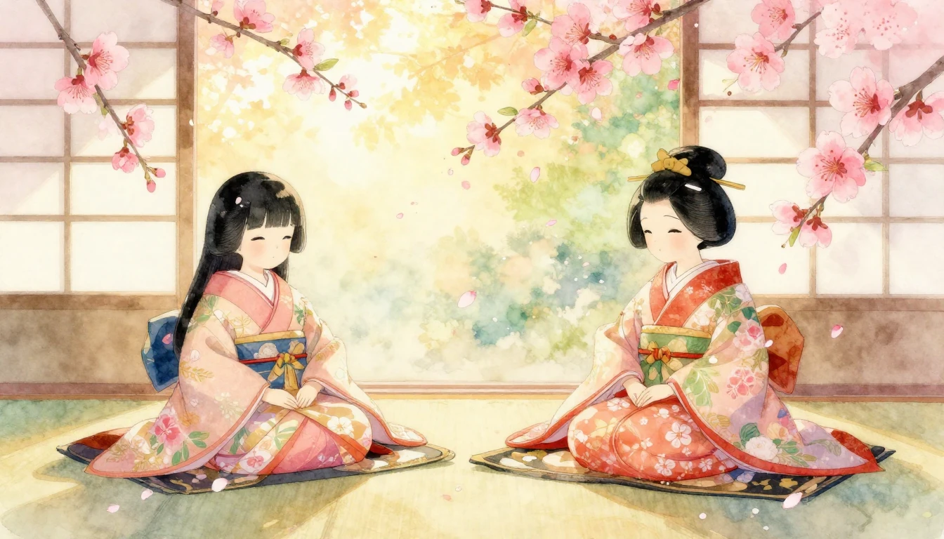 A gentle and elegant watercolor painting representing Hina M...