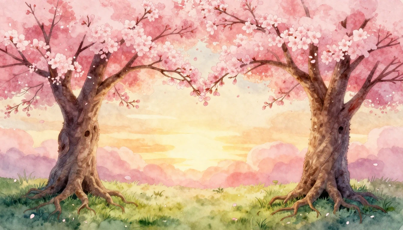 A soft and dreamy watercolor illustration representing etern...