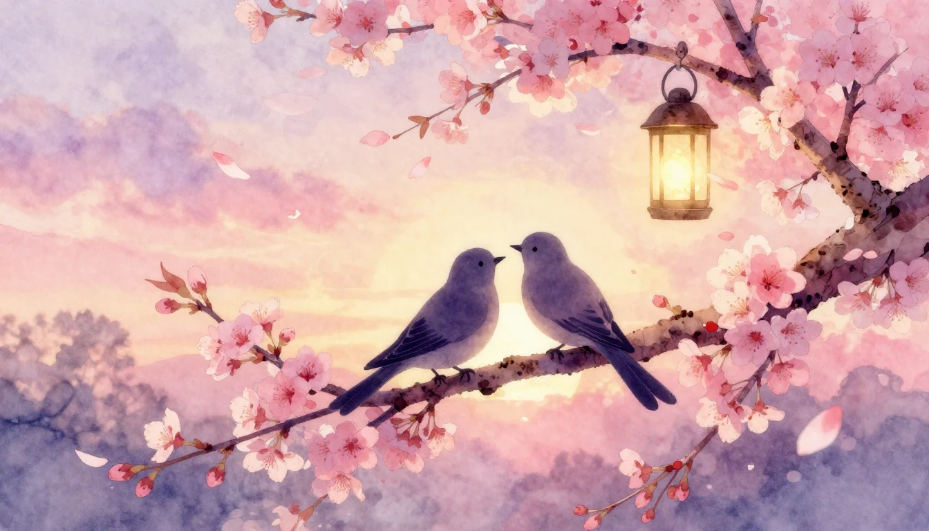 A soft and dreamy watercolor composition representing eterna...