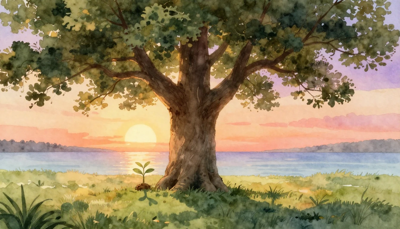 A heartwarming and gentle watercolor illustration depicting ...