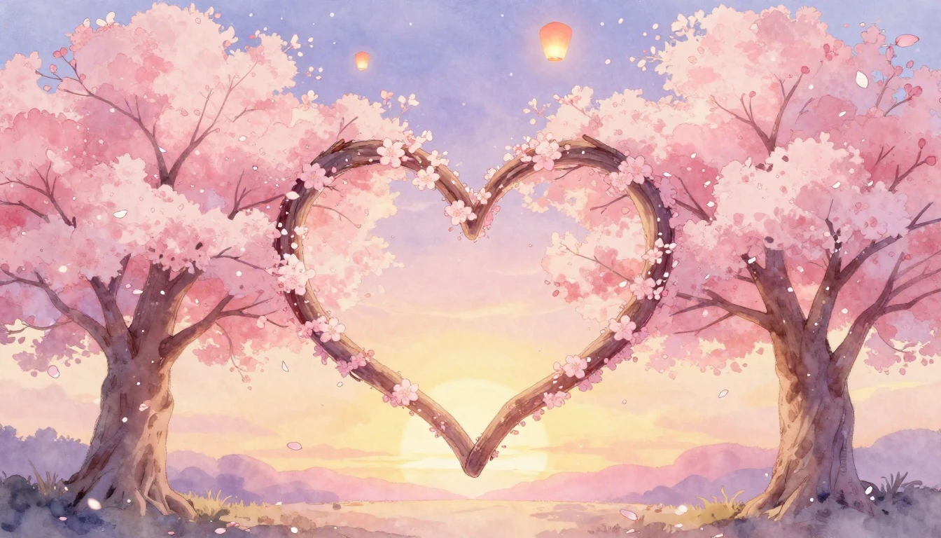 A romantic and dreamy watercolor illustration symbolizing et...