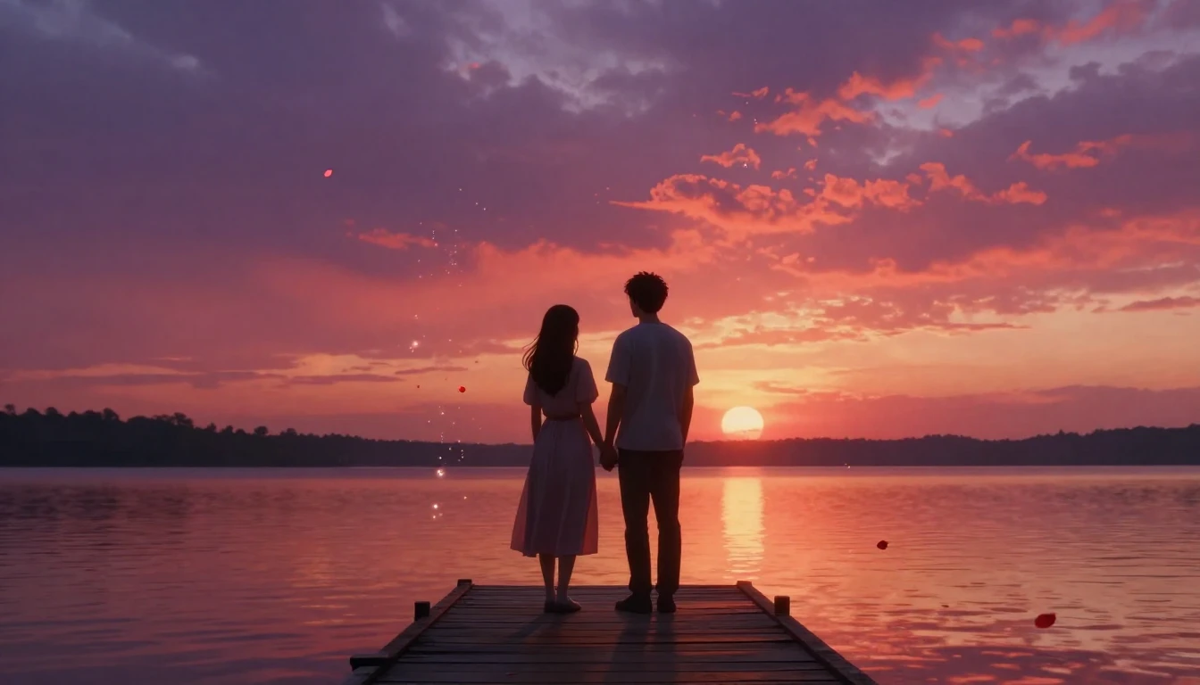 A breathtaking and romantic digital art illustration of two ...