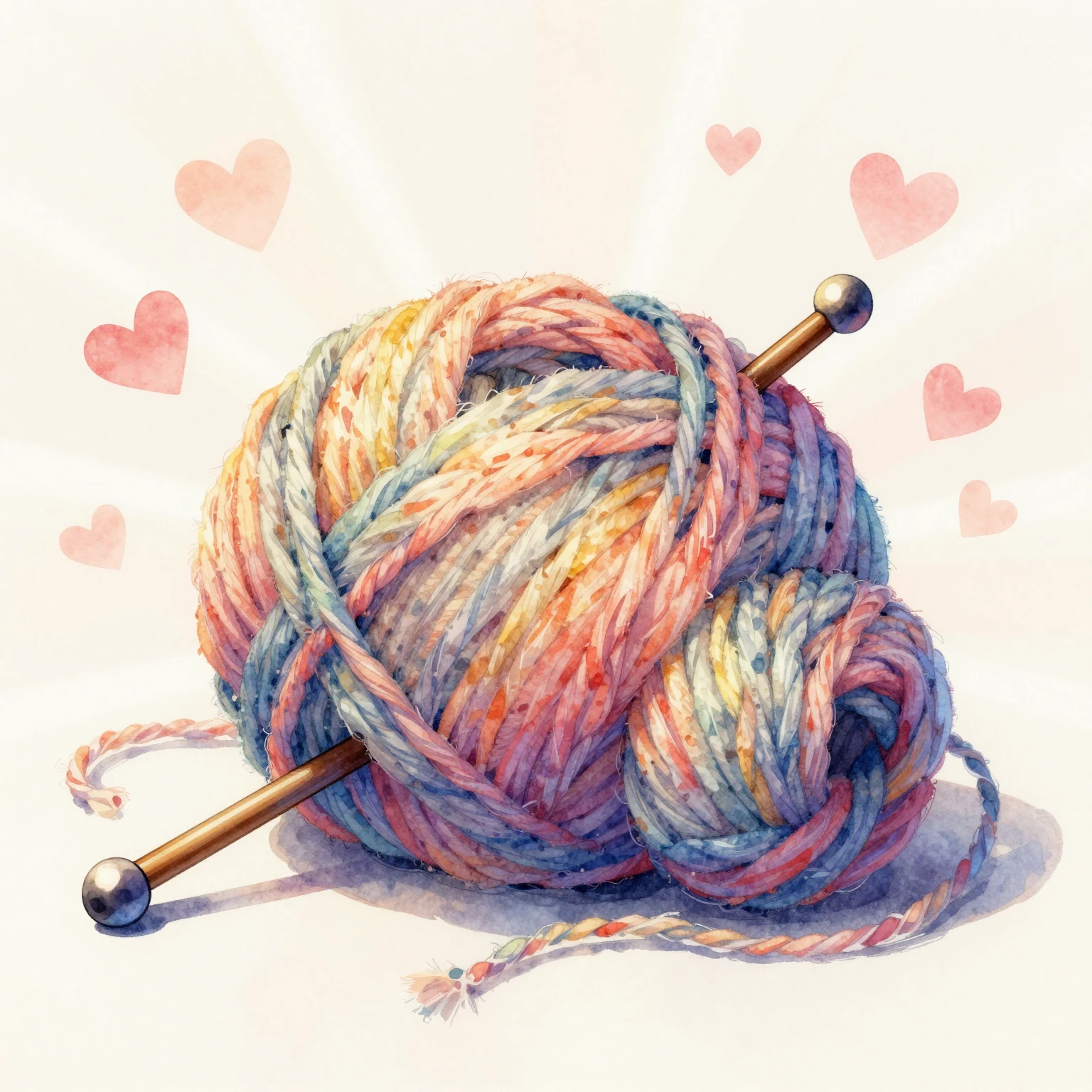 A cozy, warm illustration in vibrant watercolor style, featu...