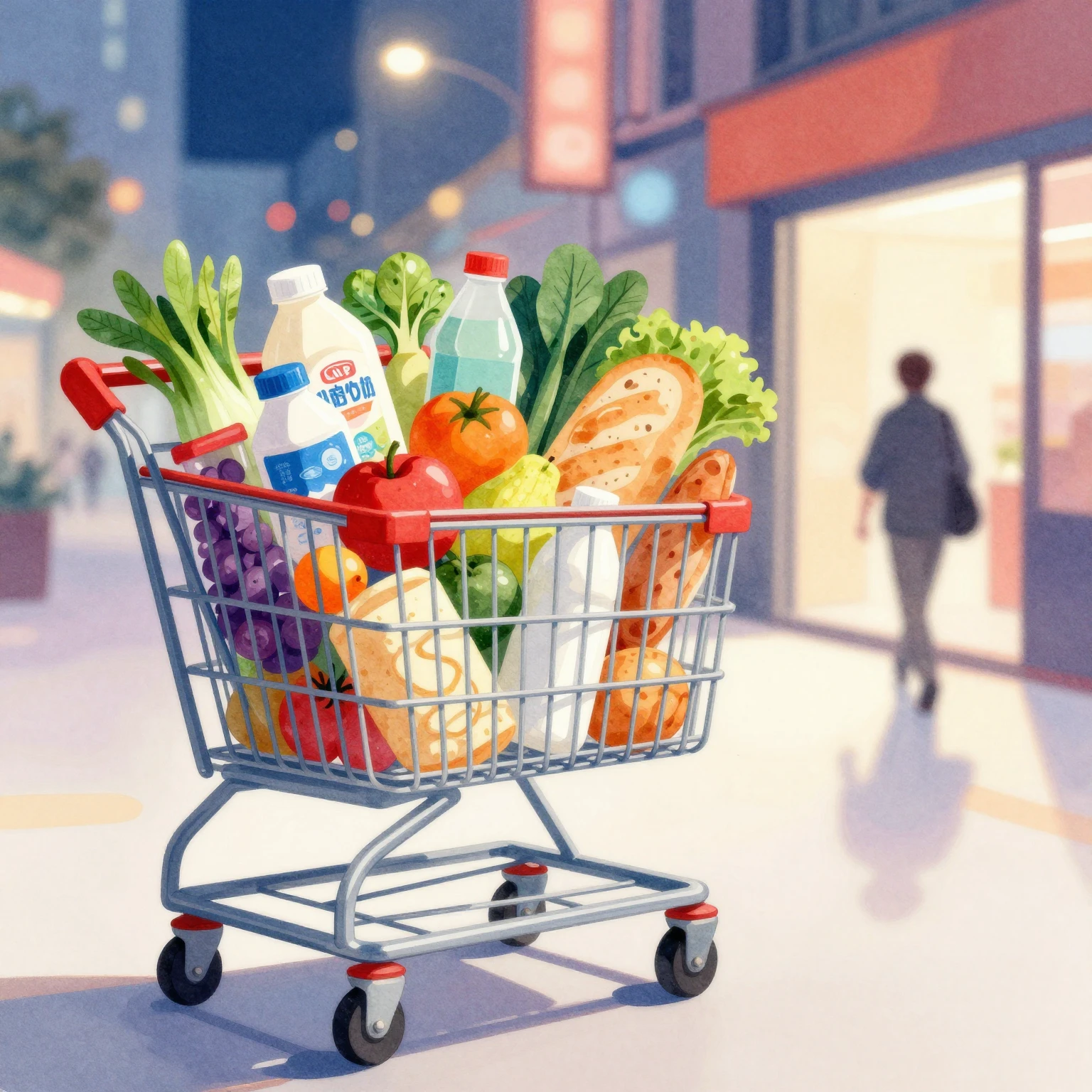 A vibrant, dynamic watercolor illustration of a stylized sho...