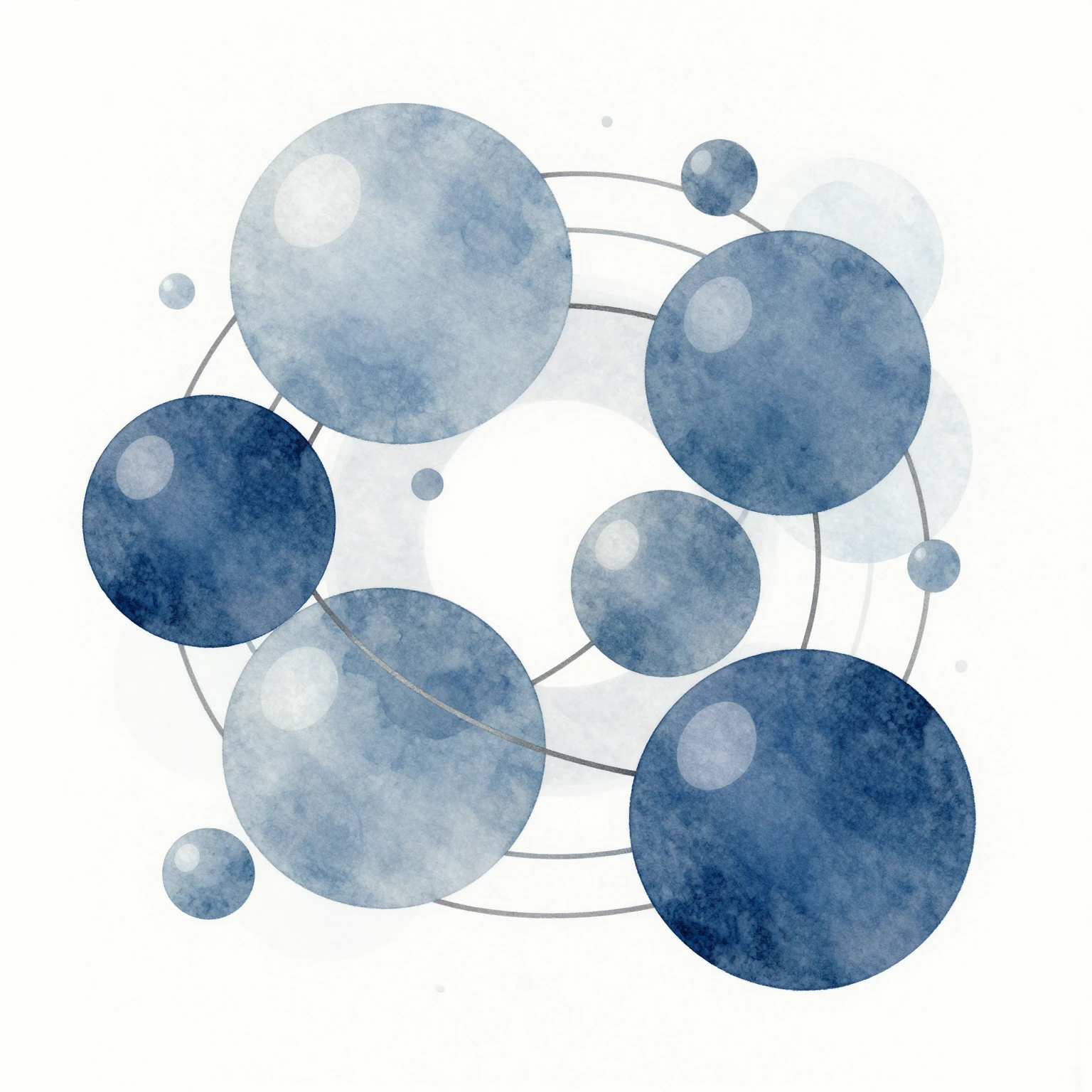 Watercolor abstract suitable for office decor, interconnecte...