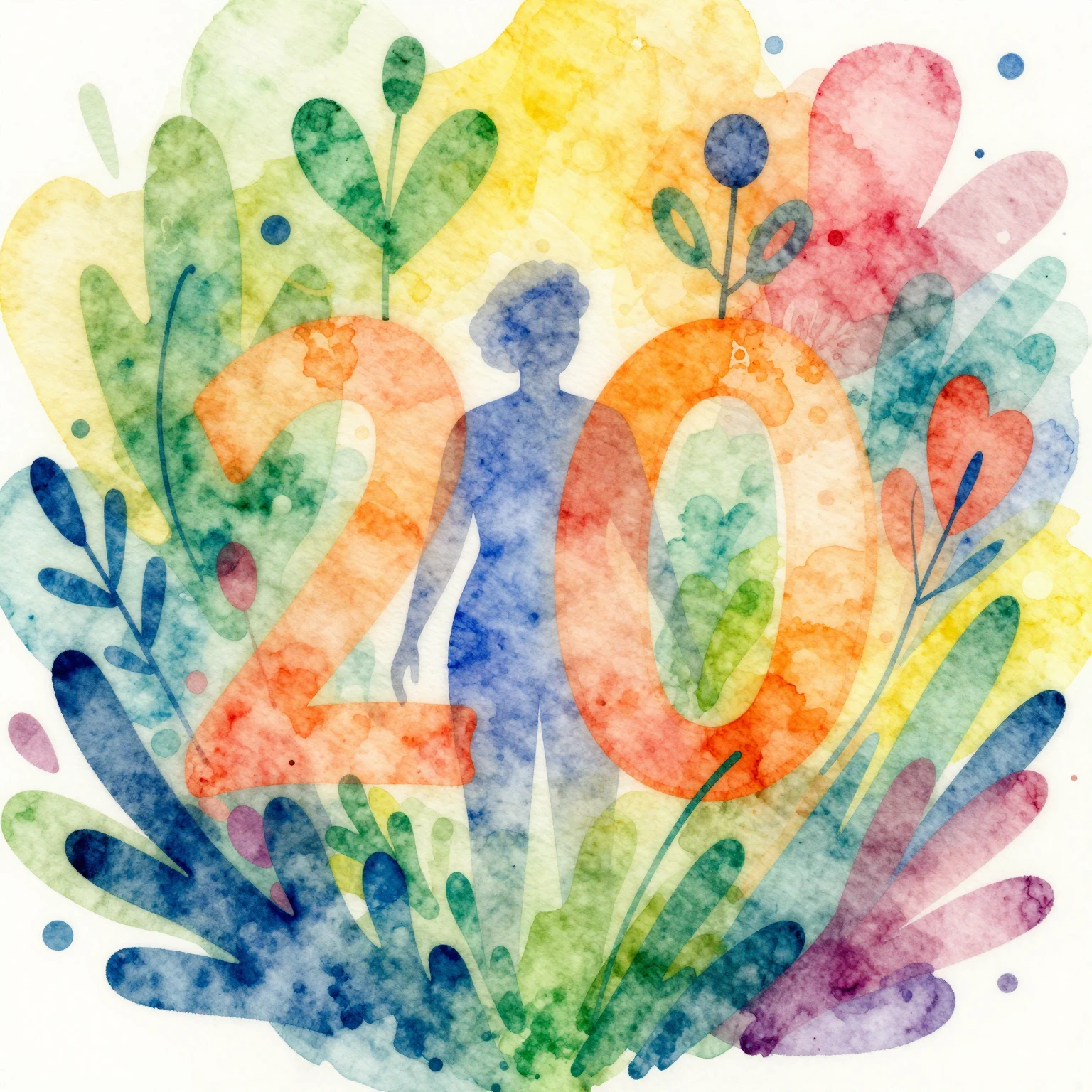 Vibrant watercolor style. An abstract illustration depicting...