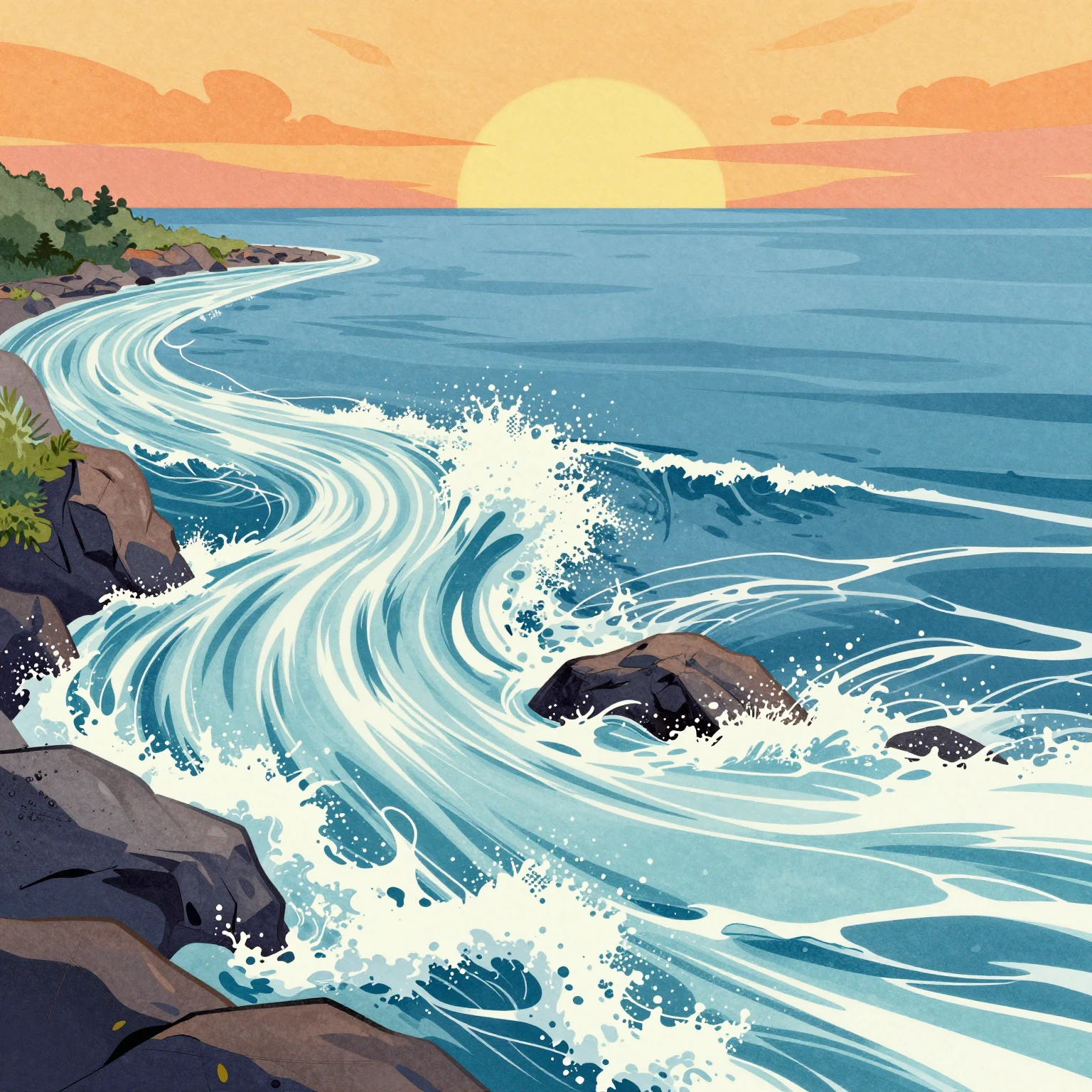 Vibrant watercolor style. Dynamic pop art illustration of a ...