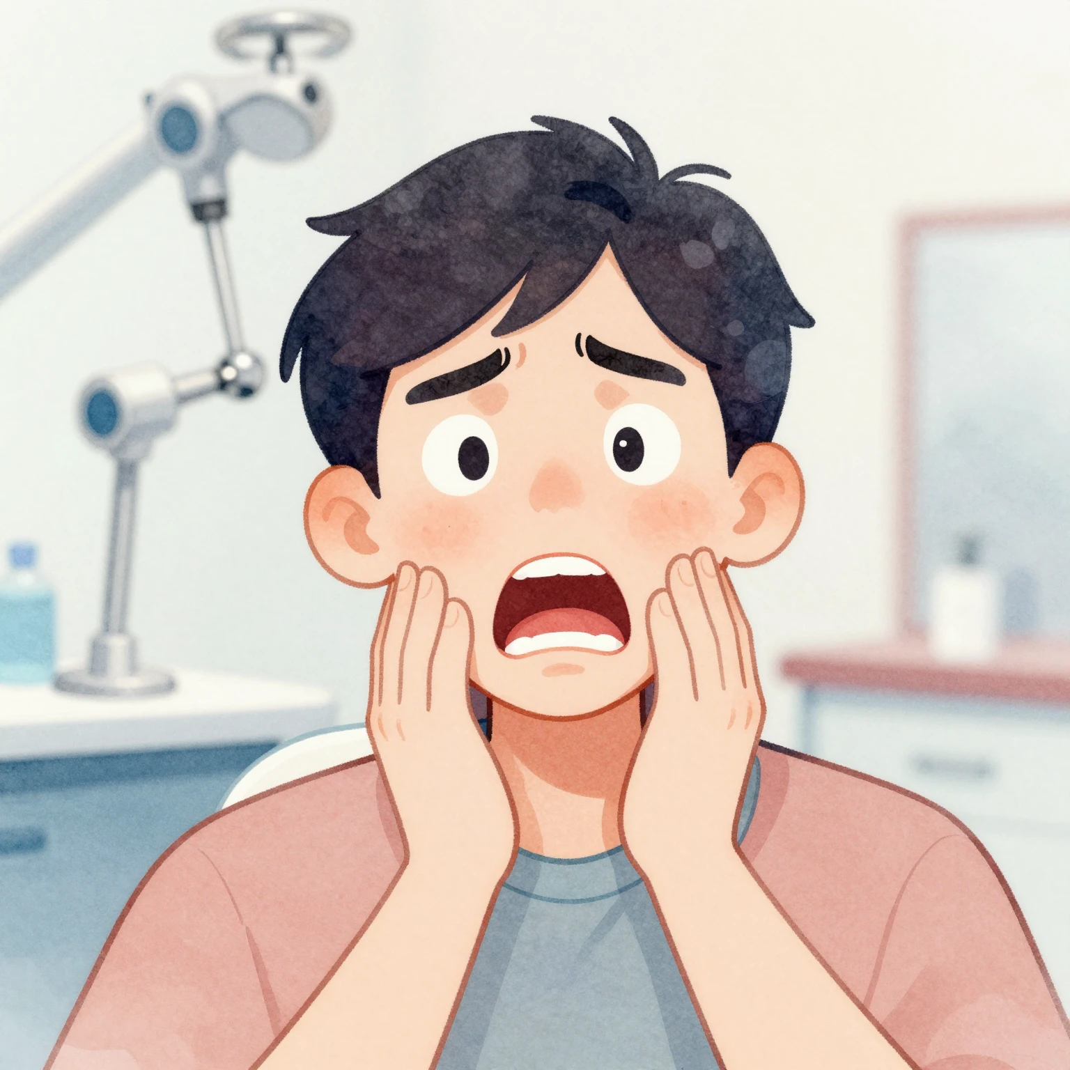Vibrant watercolor style. A humorous illustration of a perso...