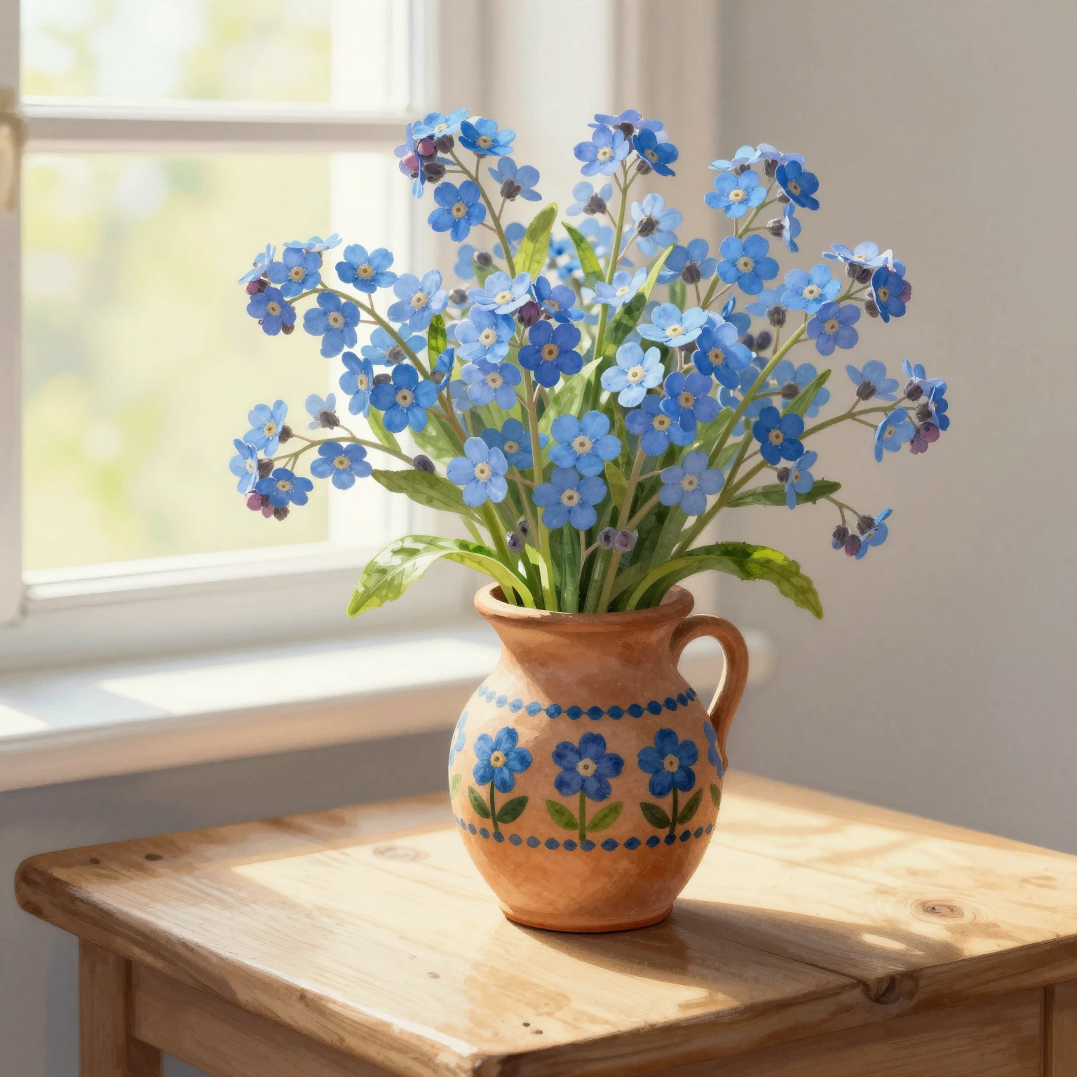 Russian folk style illustration with folk motifs, a bouquet ...