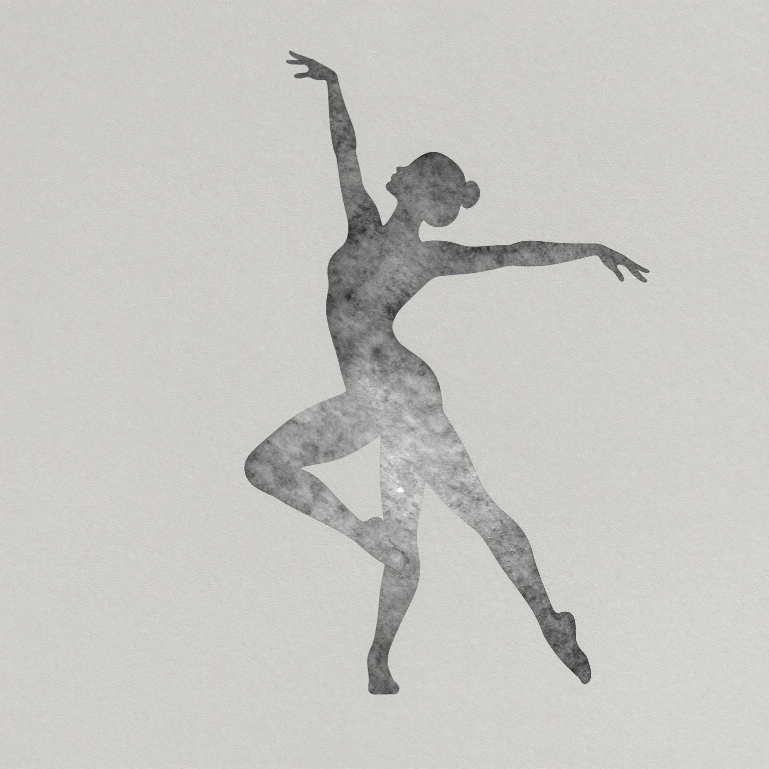 A minimalist watercolor silhouette of a dancing woman. Soft ...