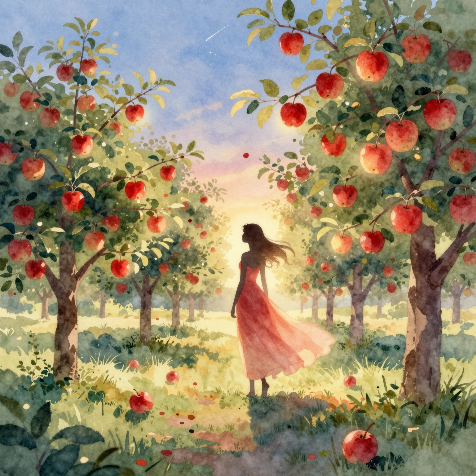 Vibrant watercolor style. A serene, elegant illustration for...