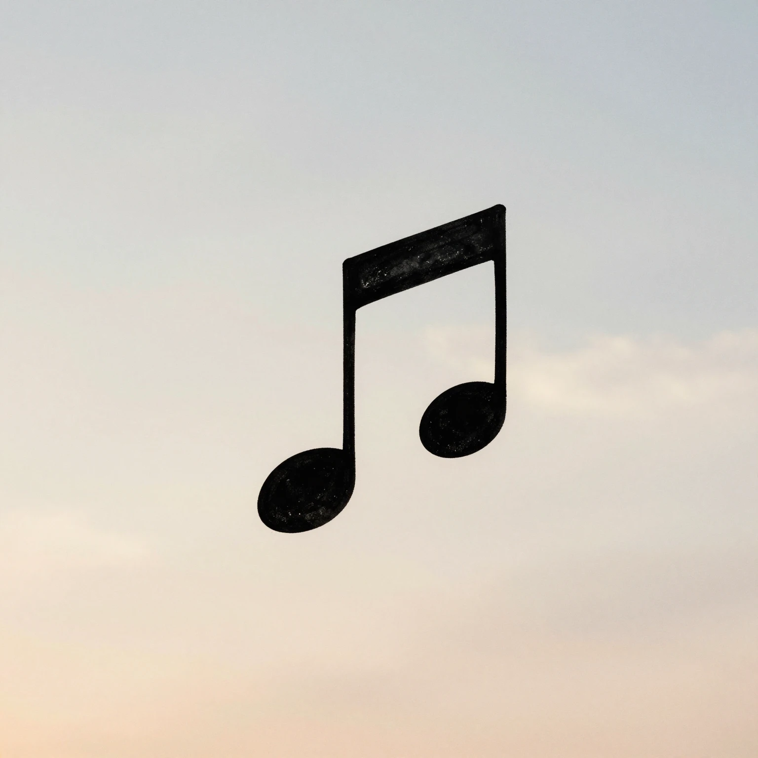 A minimalist watercolor painting of a single musical note fl...