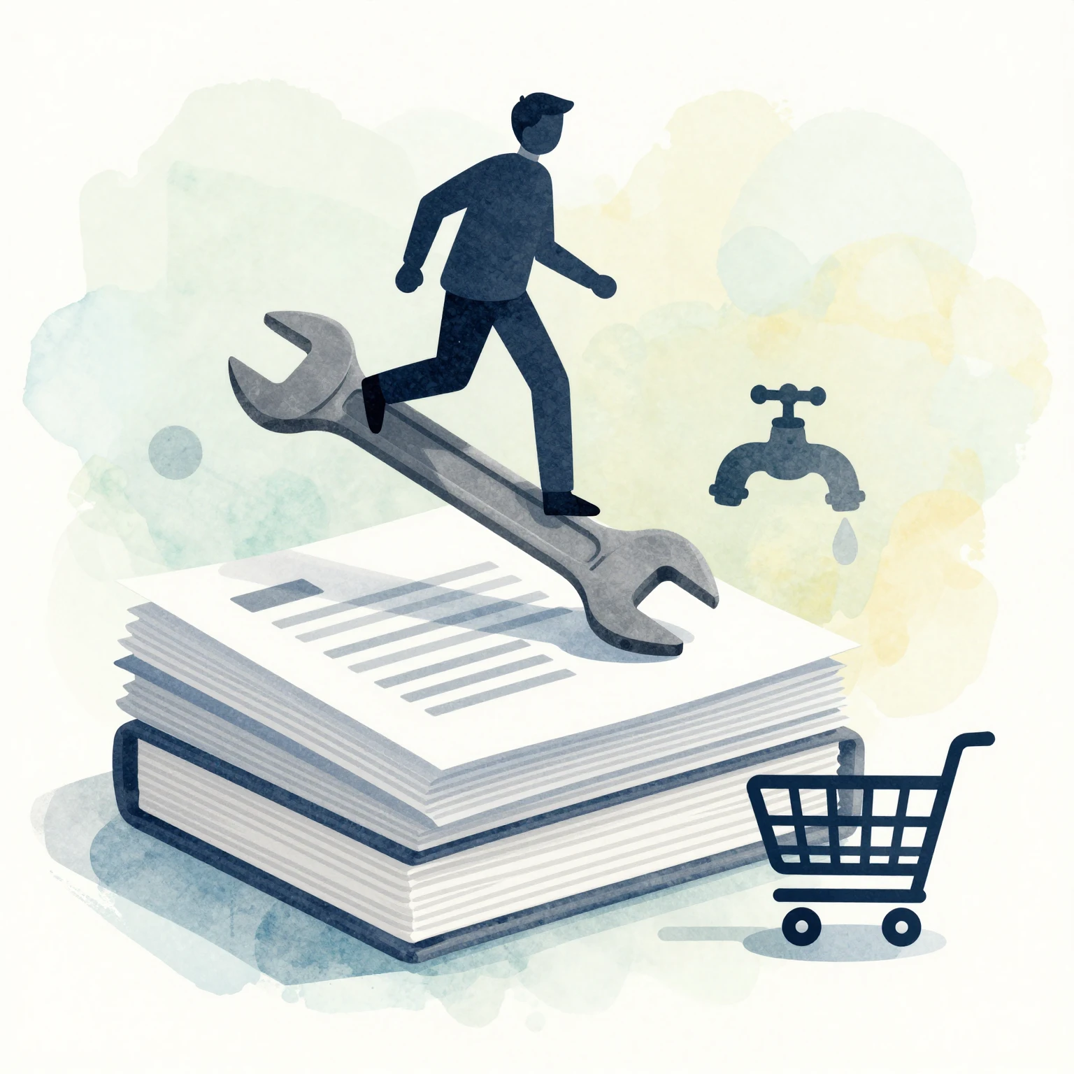 Watercolor style illustration. Stylized silhouette of a pers...