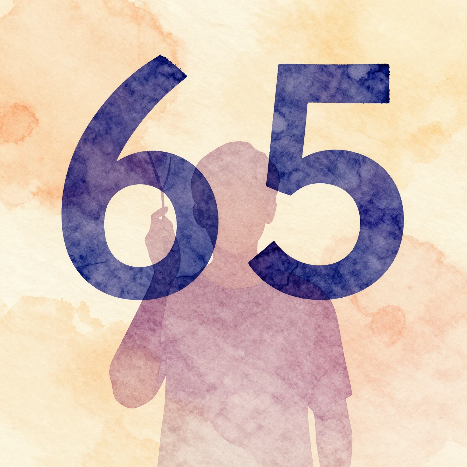 Vibrant watercolor style. A minimalist illustration for a 65...
