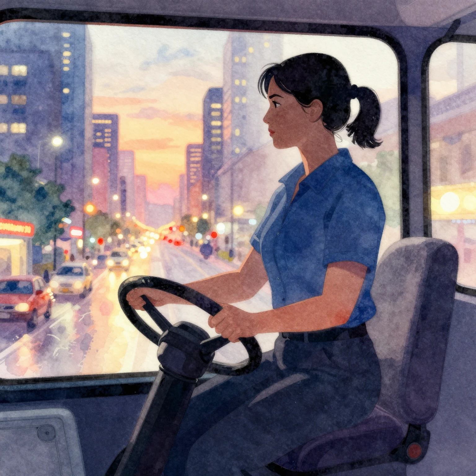 Vibrant watercolor style. A powerful silhouette of a female ...