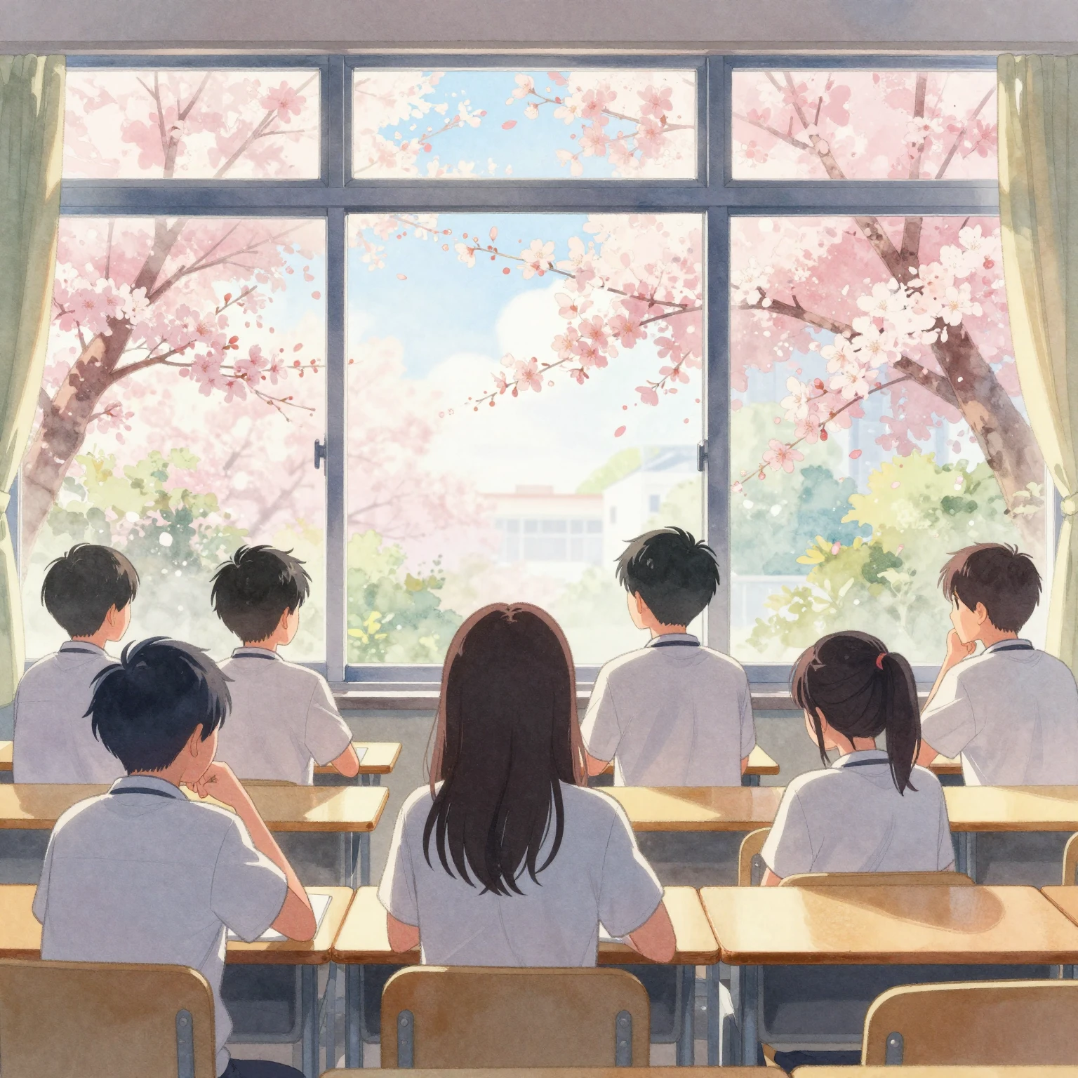 A vibrant watercolor and anime style illustration focusing o...