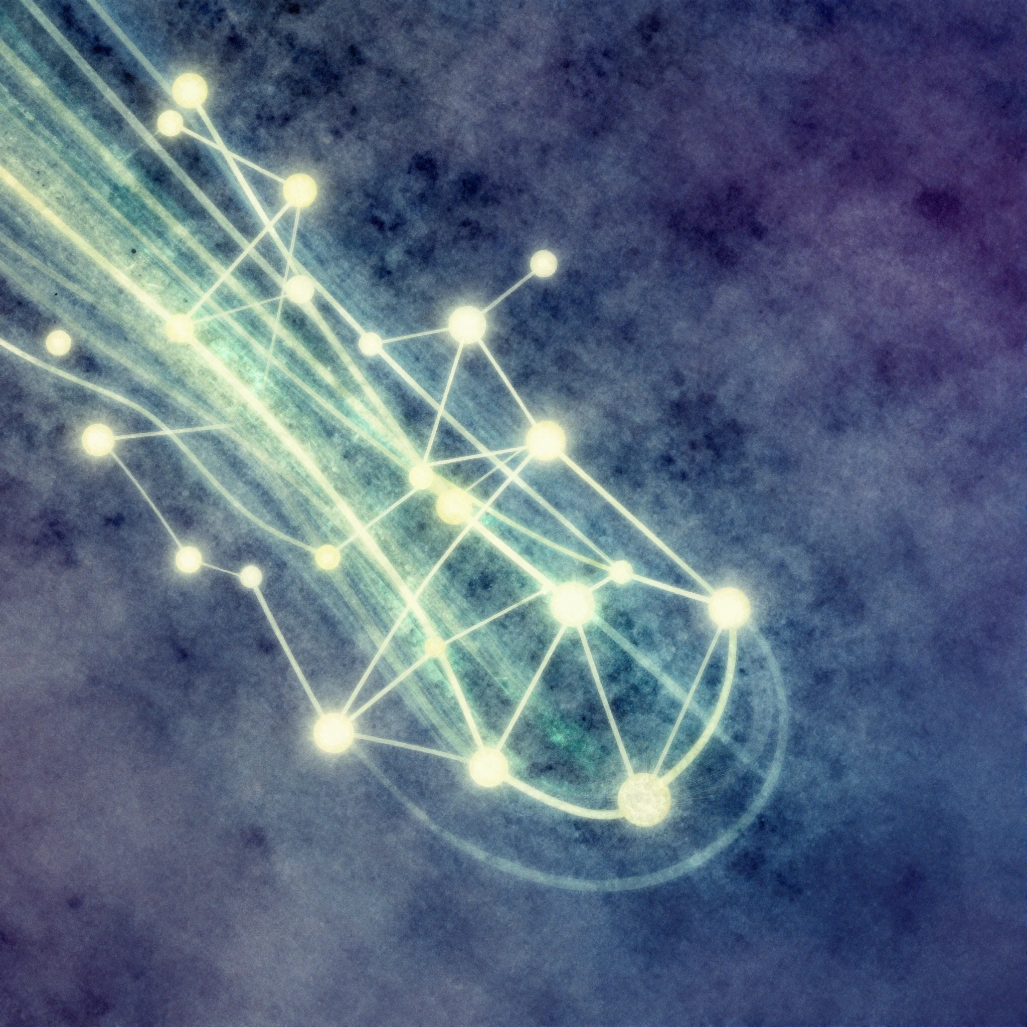 A vibrant, abstract watercolor painting depicting a dynamic ...