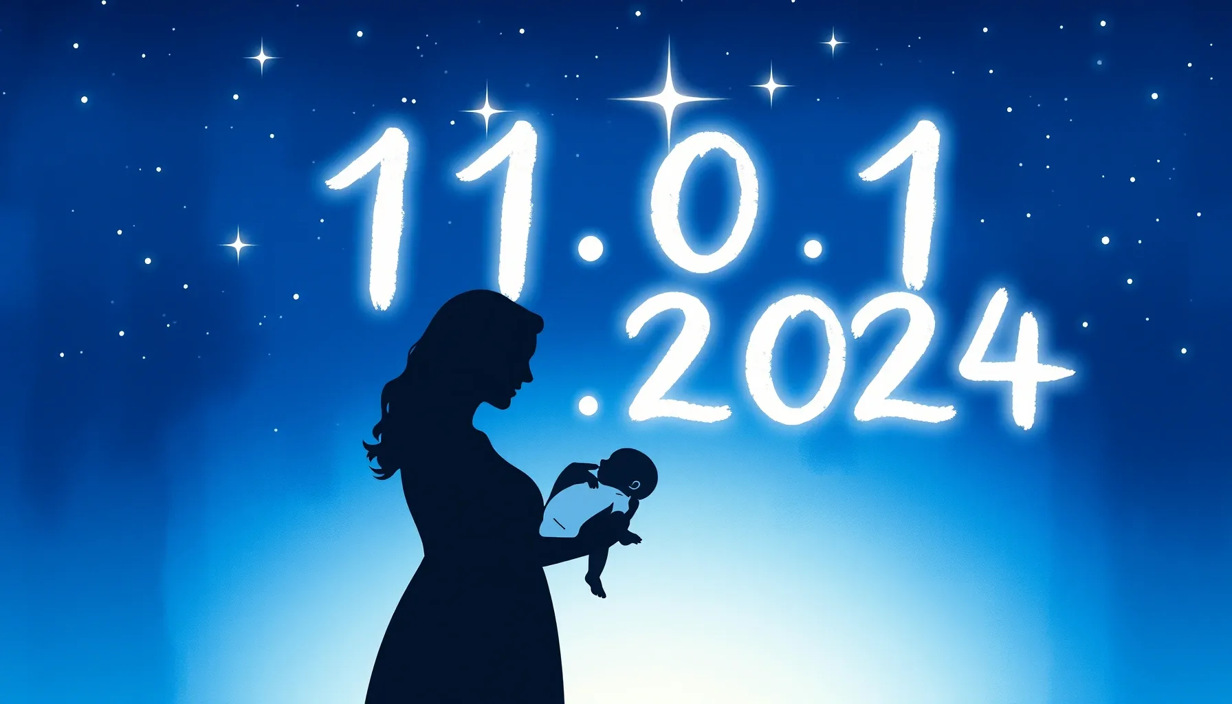 Watercolor style. Silhouette of a happy family holding a new...