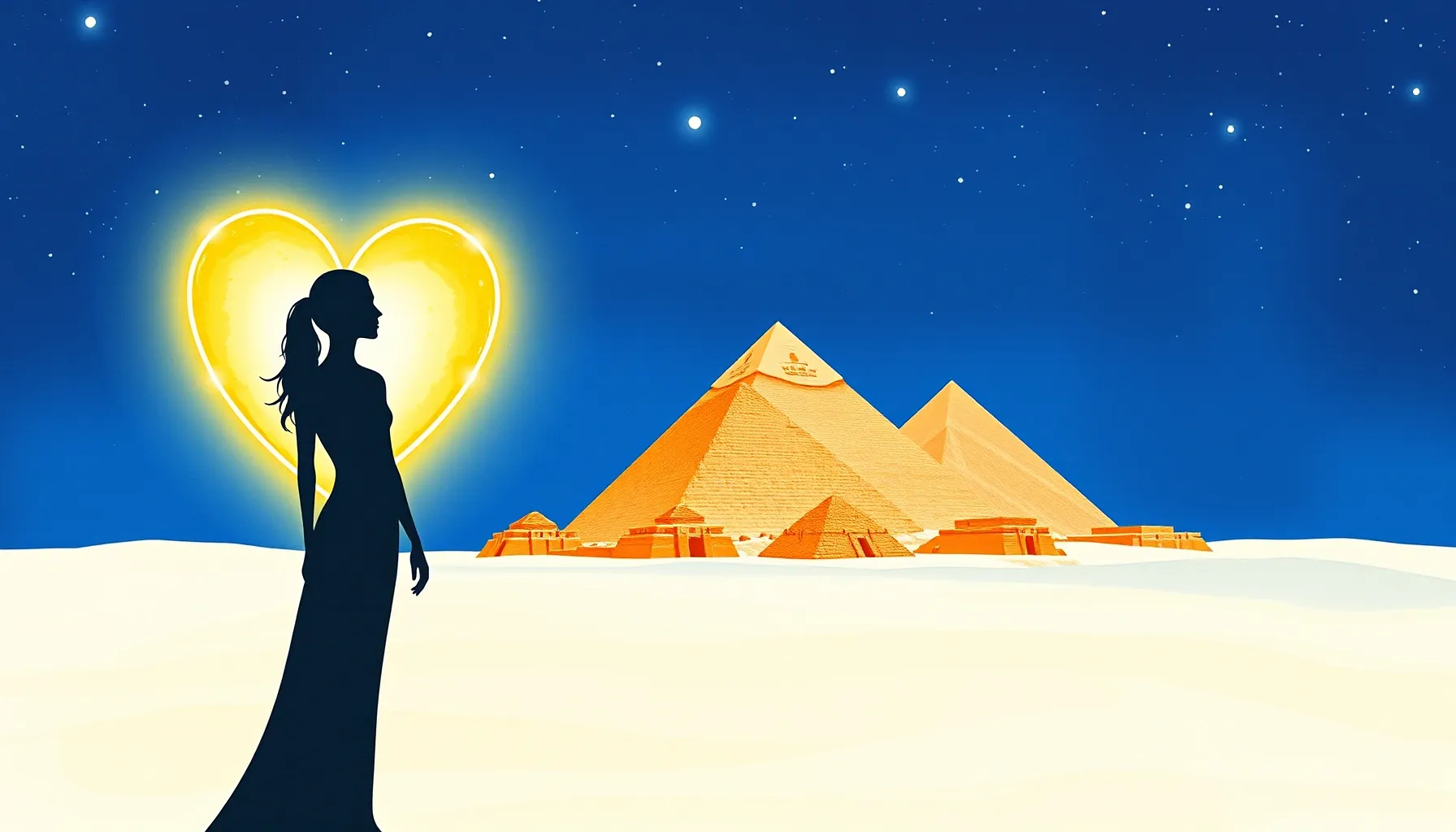 Watercolor style. A silhouette of a slender woman standing b...