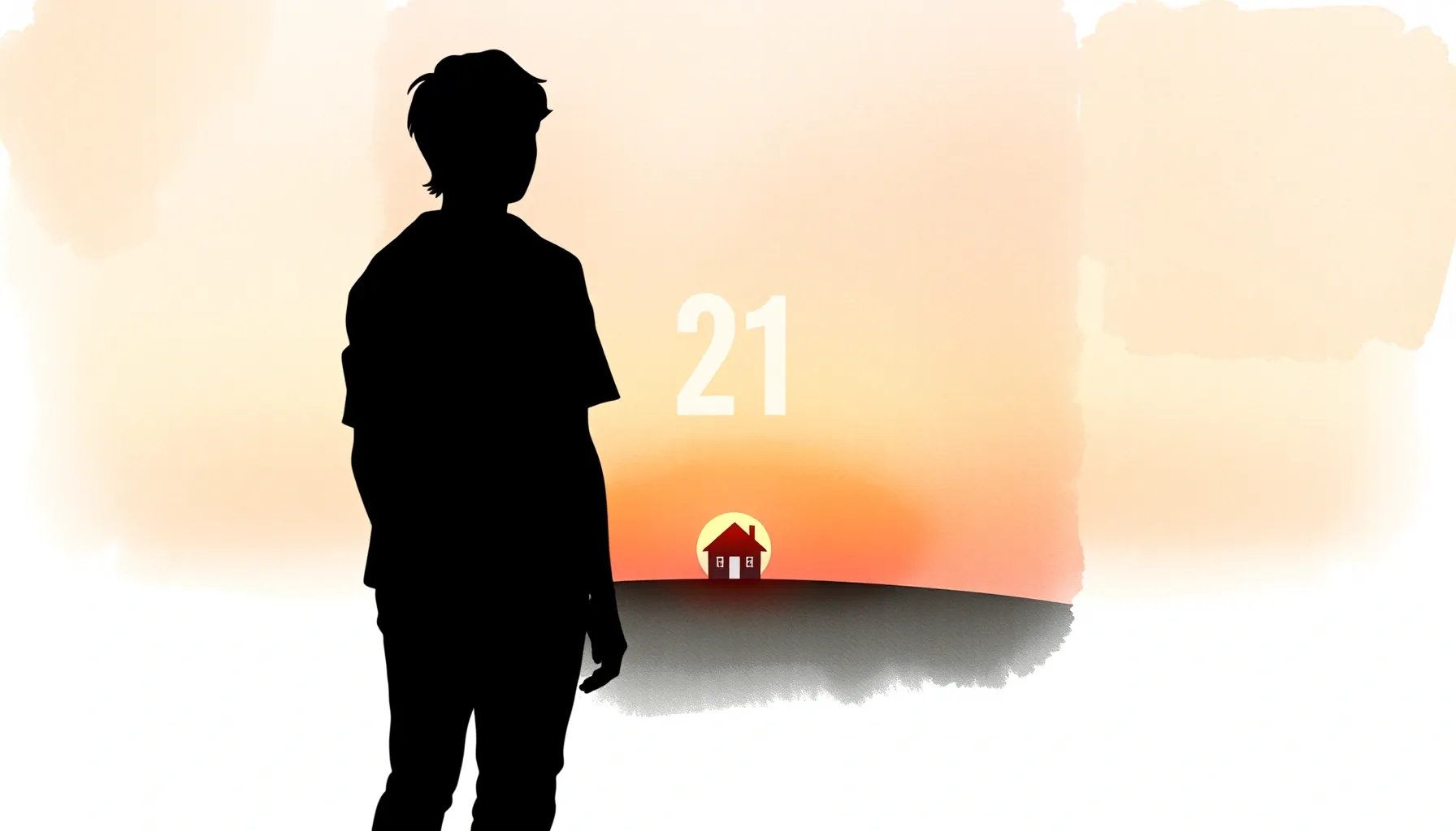 Watercolor style. A stylized digital clock showing the numbe...