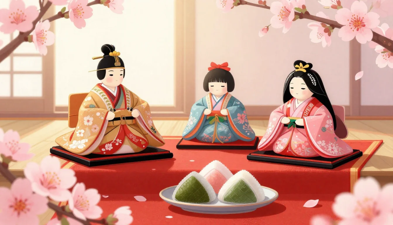 春の光と雛飾り