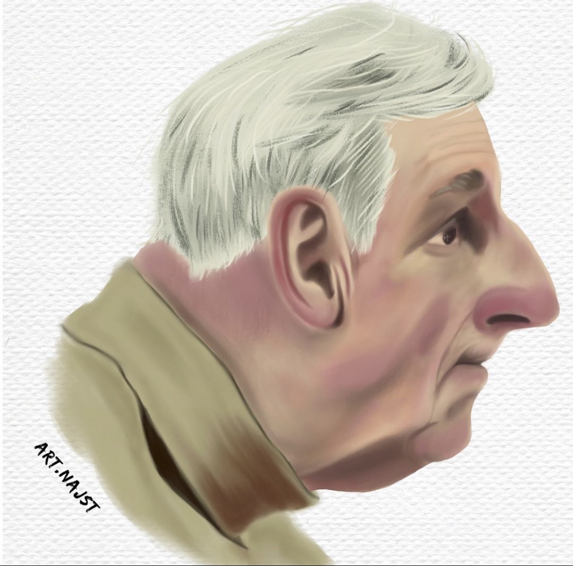 Дедушка. Digital illustration, iPad+procreate 