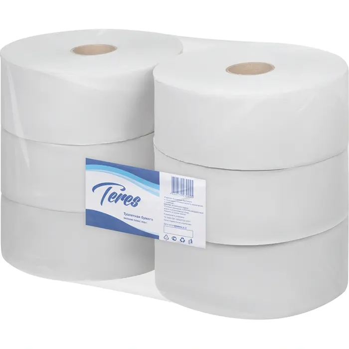 Бумага туалетная рулонная Teres maxi 2-слойная белая Т-0082* (6 рулонов х 250 м)