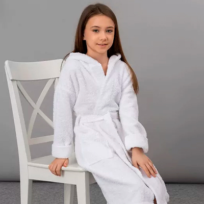 Халат махровый terryOne с капюшоном детский Трейд Комфорт, 390 г/м²
