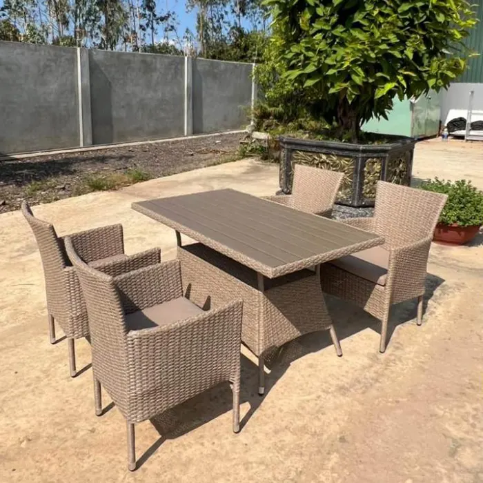 Комплект плетеной мебели AM-196/T196 Beige 4Pcs (4+1)