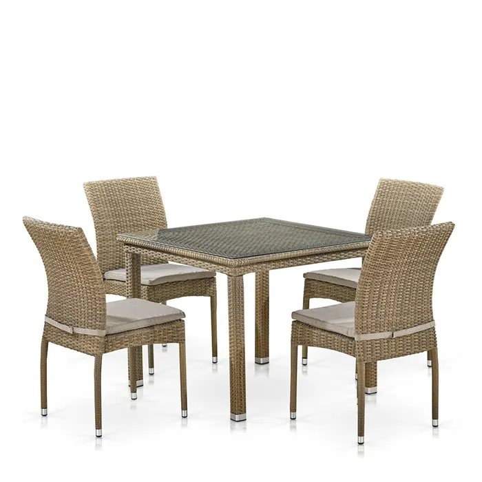 Комплект плетеной мебели T257B/Y380B-W65 Light Brown (4+1)
