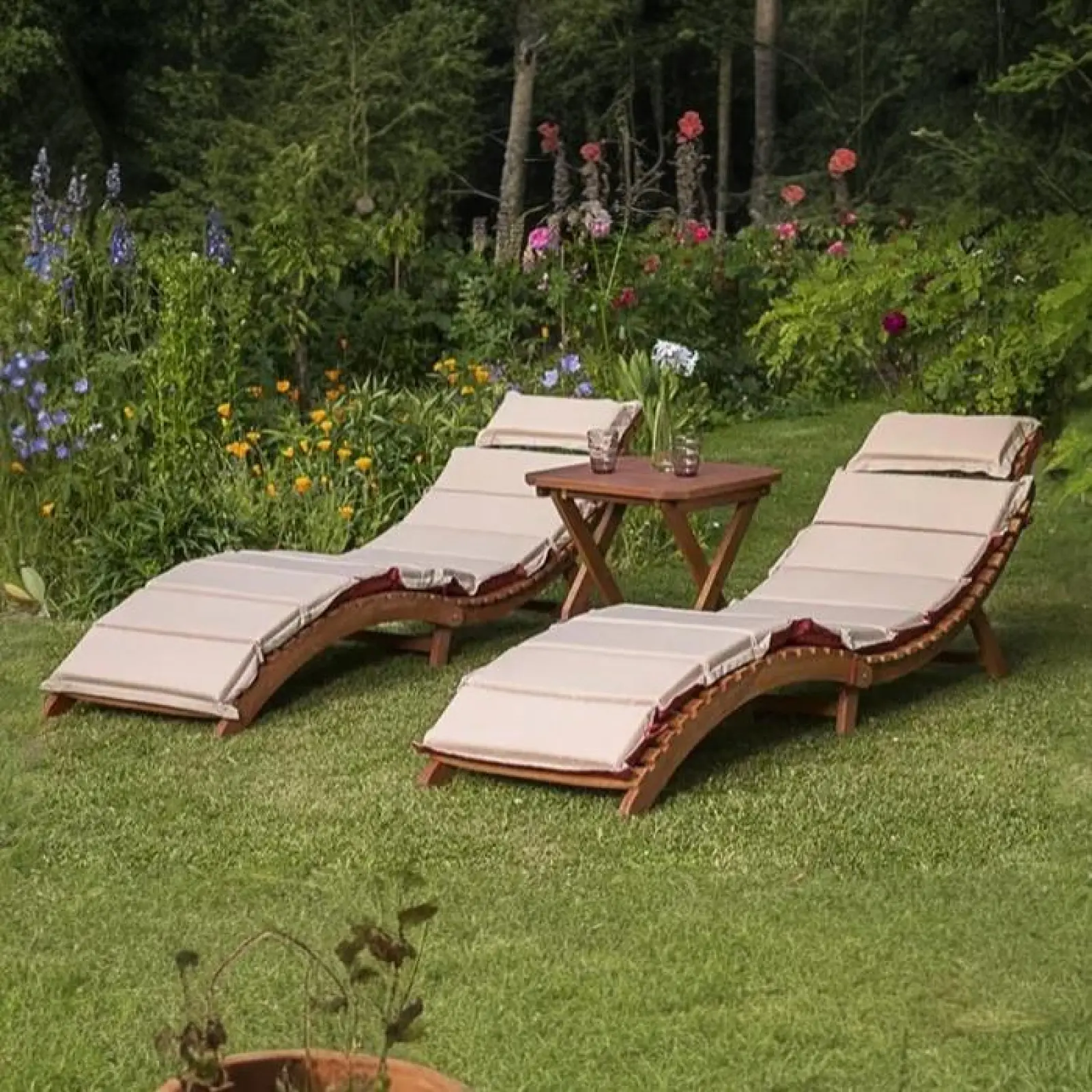 Комплект шезлонги и столик AFM-803A-T133 Beige (2+1)