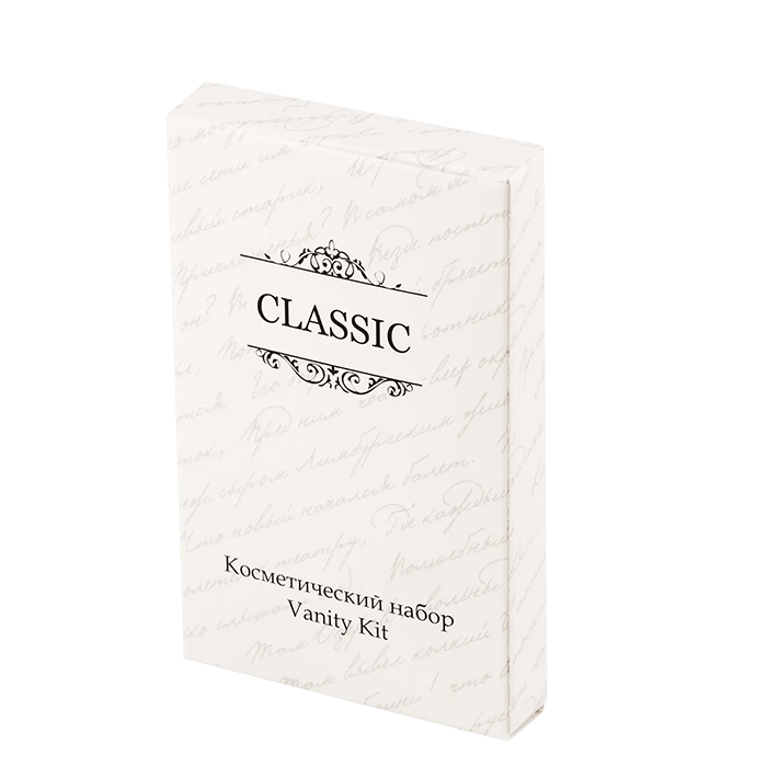 Косметический набор Classiс картон (2 диска, 3 ватные палочки, пилочка, 100 штук в упаковке)