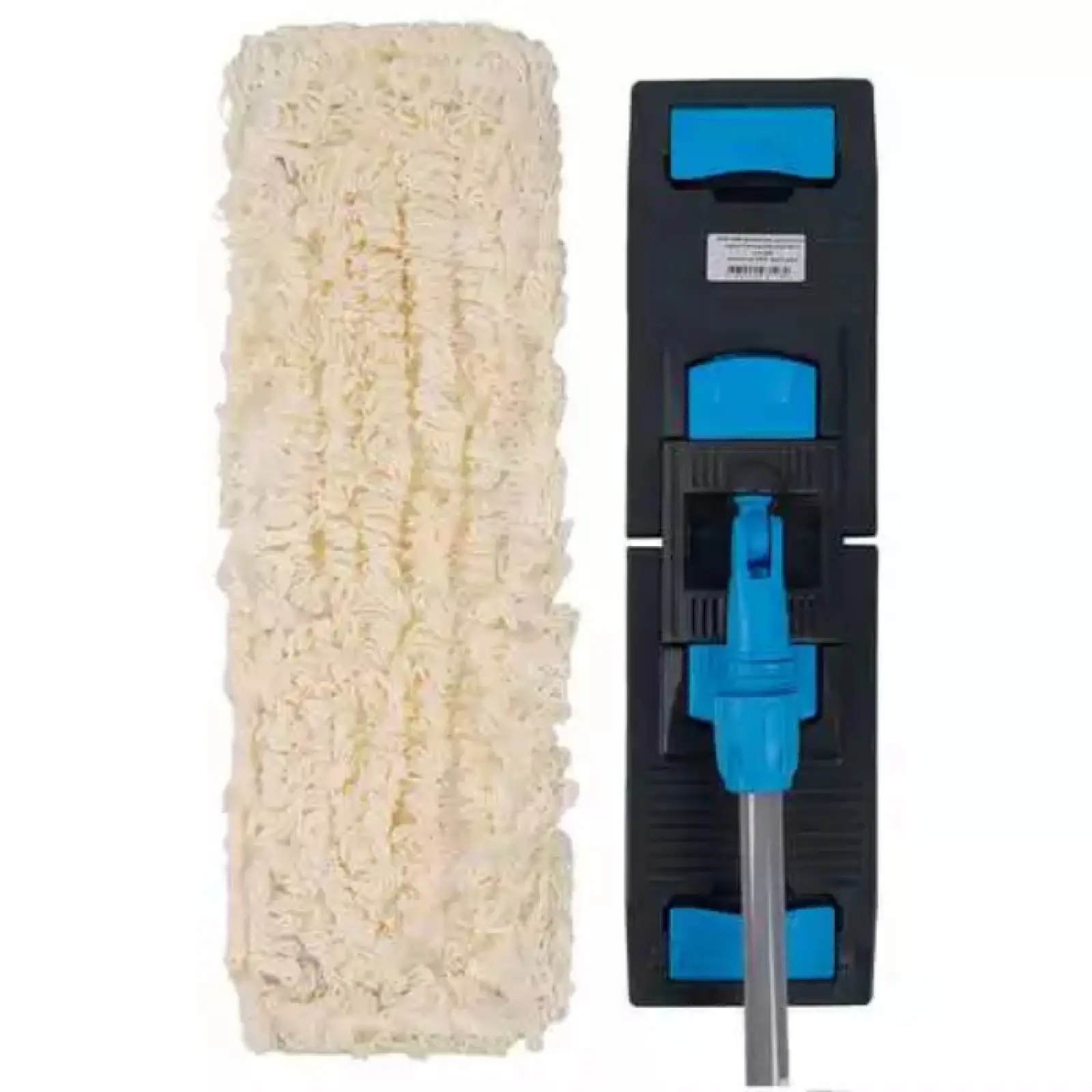 Швабра с плоским мопом хлопок 50см синяя NV-MOP500C-B