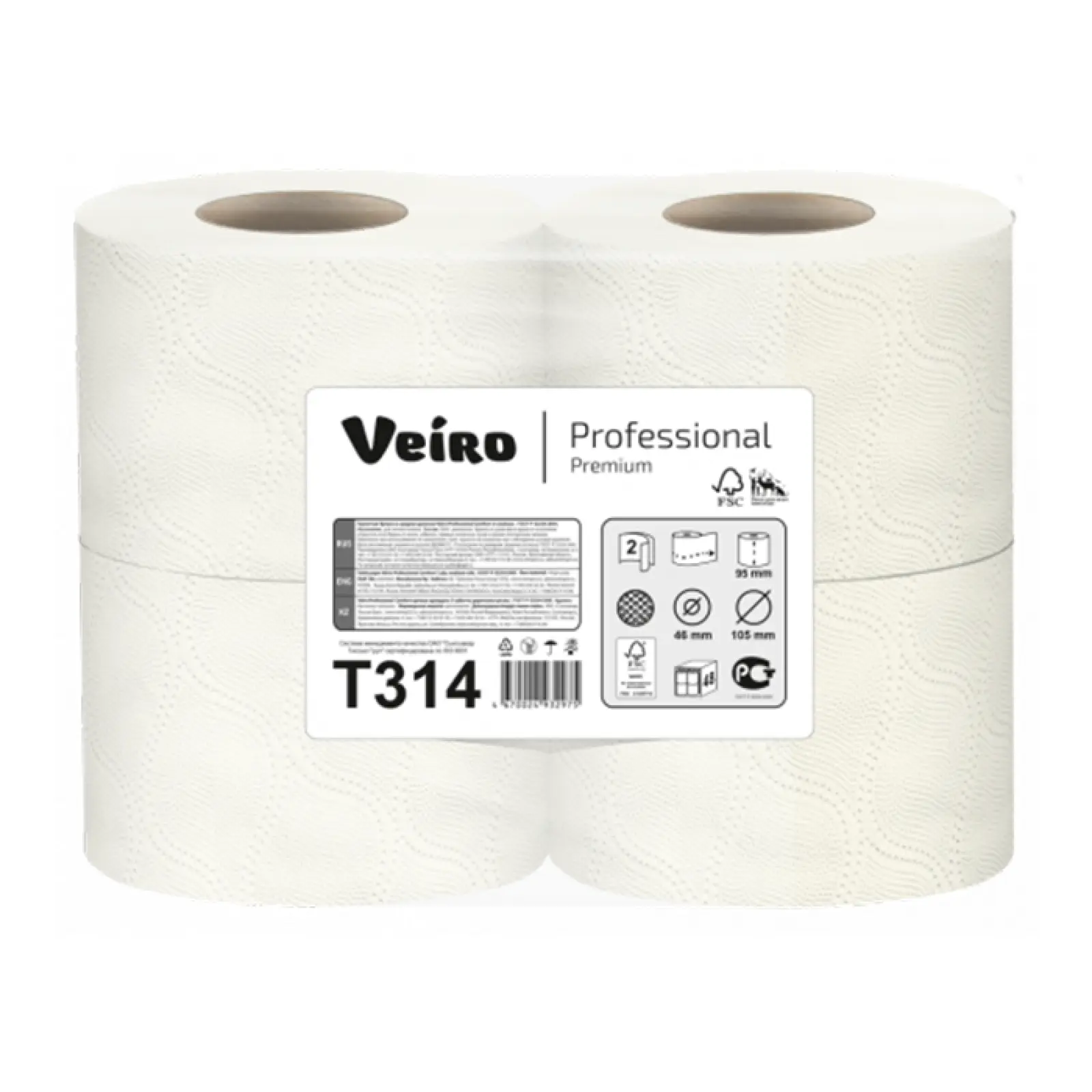 Туалетная бумага Veiro Professional Premium (12 упаковок х 4 рулона)