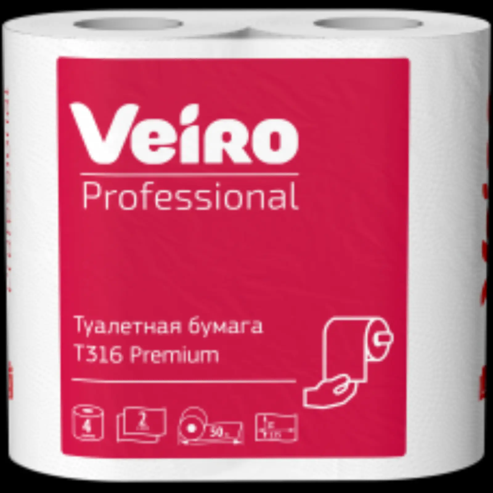 Туалетная бумага Veiro Professional Premium T316 (10 упаковок по 4 рулона)