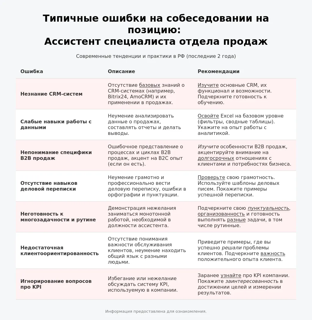 Специфика найма и собеседований для ассистента специалиста отдела продаж в 2025 году