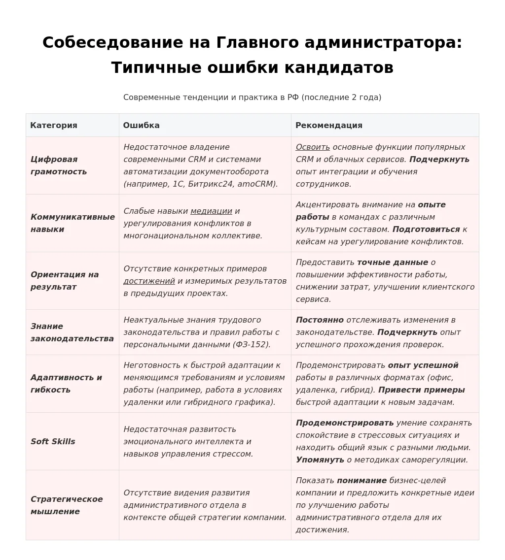 Собеседование на главного администратора: что важно знать в 2025 году