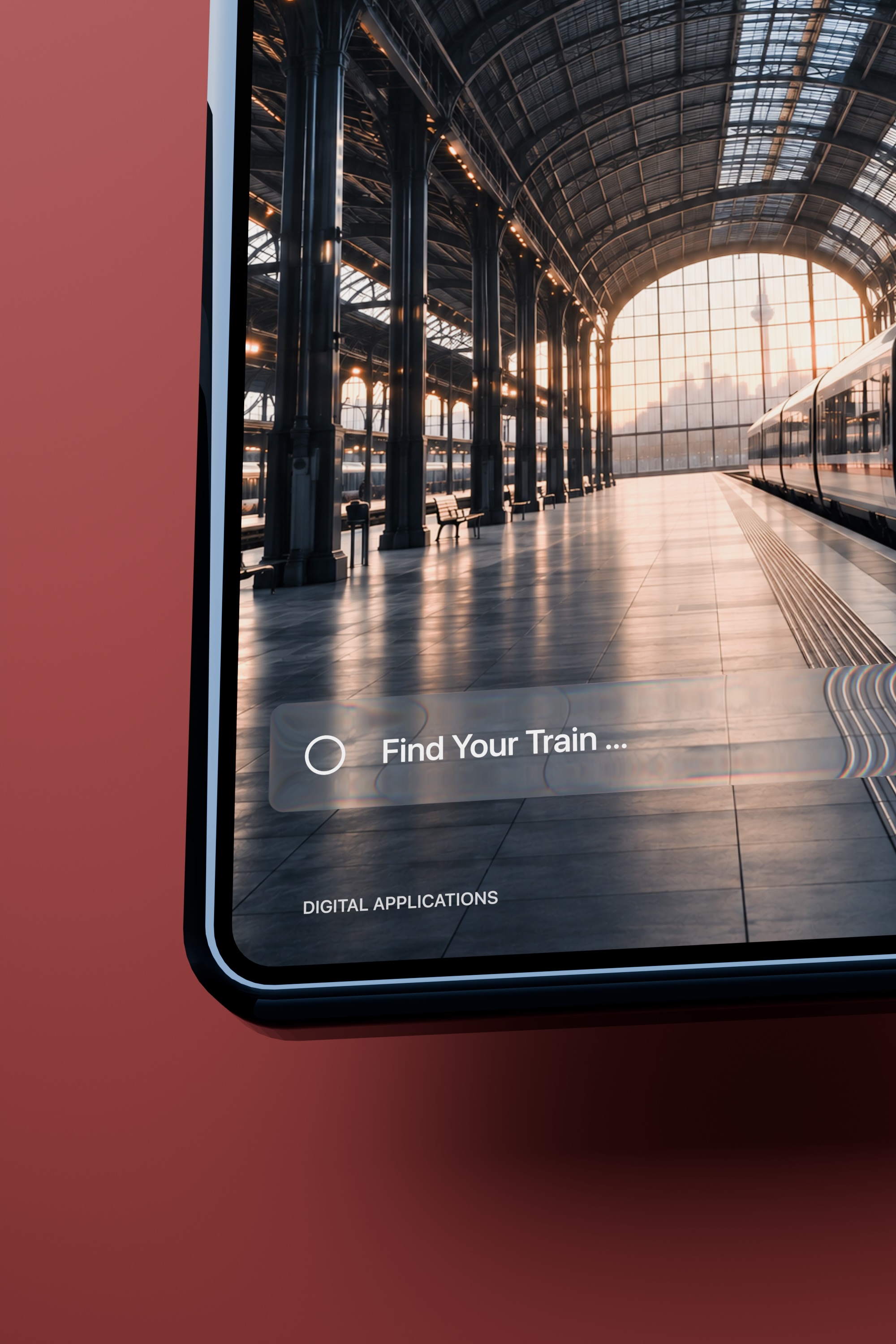 Detailed view of an interactive train travel interface focused on information search.